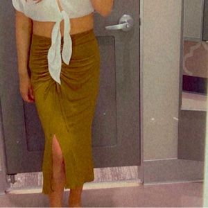 Rusched maxi skirt